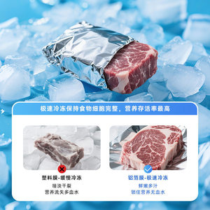 Sac de conservation alimentaire en aluminium, rectangulaire, avec fermeture éclair, hermétique, pour congélateur, réfrigérateur, scellage et portionnement des aliments - Product Image 5