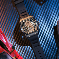 Montre mécanique à cadran dragon 3D pour hommes montre-bracelet à mouvement à remontage automatique transparente montres automatiques en acier inoxydable étanches