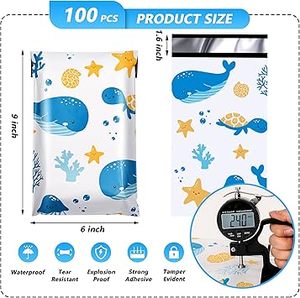HuamaohengchunOcean Printed Poly Mailer 6x9 Inch Waterproof and Tear-Resistant Shipping Bags for Clothing, Strong Maili Bags - Product Image 6