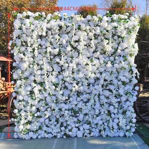 Pared de flores personalizada de fábrica DKB y otro telón de fondo de seda blanca Rosa verde enrollar tela 5d Pared de flores - Product Image 4