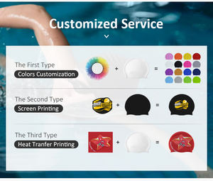 Hochwertige beste wasserdichte Badehüte Hochela tische Silikon-Bade kappen Hotsale-Bade kappen - Product Image 2