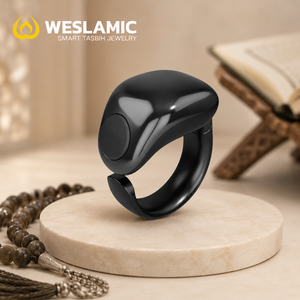 แหวนสมาร์ทซิกร์ WESLAMIC ITasbih Salam มุสลิม แหวนนับจำนวนการสวดมนต์ดิจิทัล ควบคุมผ่านแอพ มี 3 ขนาดให้เลือก - Product Image 1