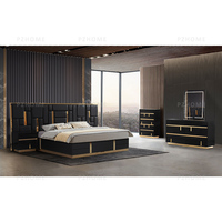 Ensembles de meubles de chambre à coucher de style royal italien, lit king size moderne de luxe, cadre de lit Camas Modernas, ensemble de meubles de chambre à coucher, lit en cuir de luxe