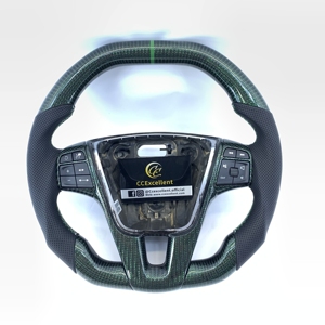 Volant de luxe en cuir et fibre de carbone CCExcellent Best Design pour <span class=keywords><strong>Volvo</strong></span> <span class=keywords><strong>V60</strong></span> <span class=keywords><strong>R</strong></span> 2017 - Product Image 1