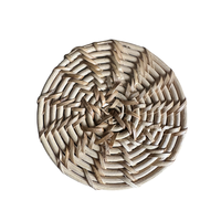 Sous-verre en rotin tressé artisanal, solide, antidérapant, écologique, lavable, 4 pouces, finition naturelle, fabriqué en Inde, style rustique, pour table et banquet