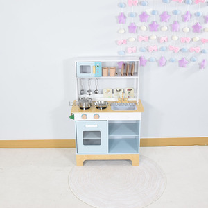 Juego de Cocina de Juguete Azul para Niños Pequeños, Cocina de Madera con Horno, Estufa, Fregadero, Grifo y Accesorios de Cocina - Product Image 2
