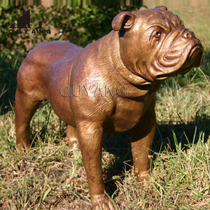 QUYANG parque al aire libre decoración Fundición a mano tamaño real Animal escultura bronce mentira <span class=keywords><strong>Labrador</strong></span> perro estatuas - Product Image 5
