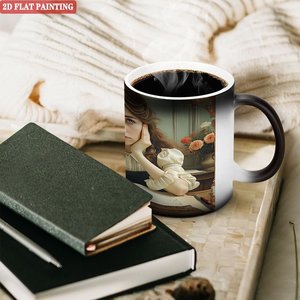 Heat Activated <b>Magic</b> Mug 11oz Ceramic Frosted Black Surprise Reveal <b>Cup</b> Festival Gift - Product Image 3