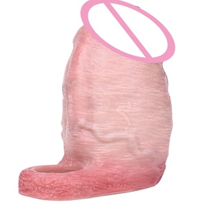 FAAK Realistic Hollow <b>Dildo</b> Silicone Penis Cover Penis Enhancer Cock Ring Sleeve Cock Enlargement & Extensions Sex Toys - Product Image 5