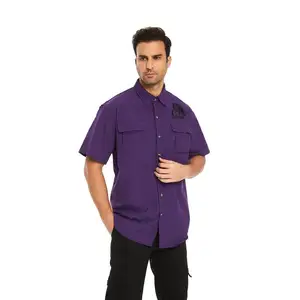 디자인 자수 로고 낚시 셔츠 남성용 반소매 낚시 가이드 셔츠 도매 저렴한 가격 낚시 의류