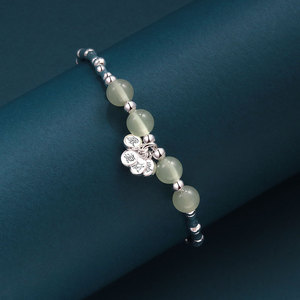 <span class=keywords><strong>Bracelet</strong></span> perlé en tungstène plaqué argent pour femme, style chinois, luxe léger, design de niche, imitation <span class=keywords><strong>jade</strong></span> Hetian, nouvelle collection - Product Image 3