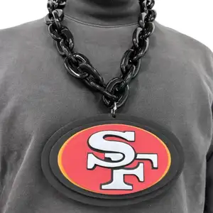 NFL Multi-layer Foam Chain Necklace Baltimore Ravens Green Bay Packers Oversized NFL Fan Chain Necklace 3D Foam With LED Magnet