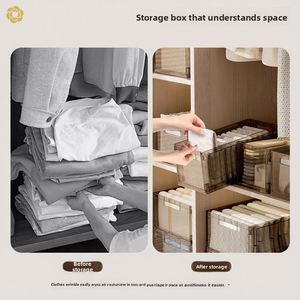 Thickened <b>Foldable</b> Plastic Storage <b>Box</b> Light Luxury Multi Purpose Organizer for Home Clothes Toys Desktop Kitchen Use - Product Image 2