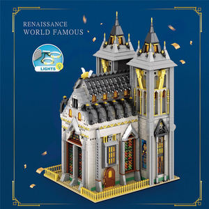 Reobrix 66027 3468 pièces Série Médiévale Ornement d'église médiévale Modèle de blocs de construction Jouet éducatif Adultes 14+ Cadeau DIY à expédier - Product Image 3