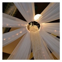 Élégant long blanc voilage plafond rideaux nouveau 10X50 mousseline de soie gaze Organza auvent pour mariage décoration drapé toile de fond