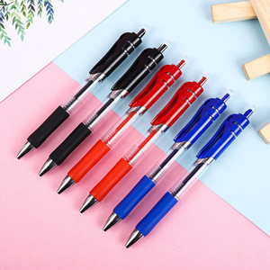 K35 Gel <b>Pen</b> Bullet Tip Plastic Body Press Closure Office School Use Black Red Blue Ink - Product Image 2