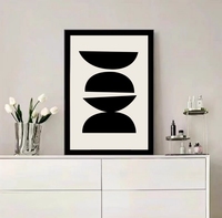 Décoration de table de bureau sans cadre, abstraite géométrique de luxe, tableau d'art noir et blanc, peinture moderne pour armoire d'entrée