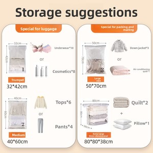 Sacchetto Sottovuoto per Uso Domestico con Materiale PA+PE, Ideale per <span class=keywords><strong>Valigie</strong></span> e Conservazione Vestiti da Viaggio - Product Image 4