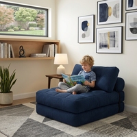 Canapé-lit modulaire carré en tissu écologique, compressible et emballable sous vide, idéal pour appartement, hôtel, villa, salon