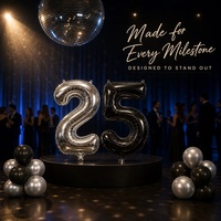 Ballon Chiffre en Aluminium de 32 Pouces pour Halloween, Remise de Diplôme, Saint-Valentin, Mariage, Anniversaire, Fête, Événement, Fournitures et Décorations Festives