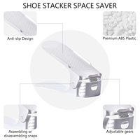 Range-chaussures ajustable gain de place, empilable, double niveau, organiseur de chaussures pour l'organisation du placard