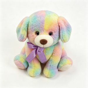 Peluche de perro labrador con degradado de arcoíris, suave y esponjoso, compañero de dormir para bebés. - Product Image 6