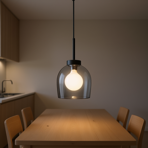 Lámpara colgante moderna de cristal gris E27 LED 3500K blanco cálido para cocina, comedor, iluminación interior del hogar - Product Image 2