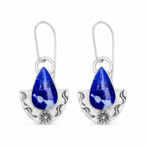 Orecchini pendenti vintage bohémien blu intenso da donna, gioielli di moda di tendenza - Product Image 1