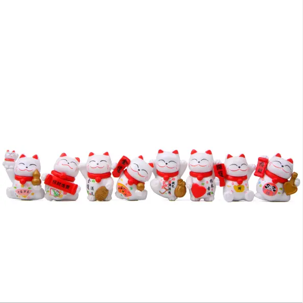 (Cat) Japanese Lucky Fortune Cat with White Waving Arm, New Year Lucky Cat, China Style Popular Good Fortune Cat for Hot Sale