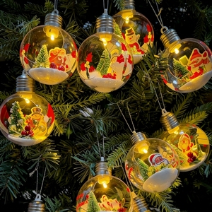 Boule en plastique personnalisée pour micro-paysage, avec lumière LED et gravure laser par sublimation, pour décorations de Noël - Product Image 1