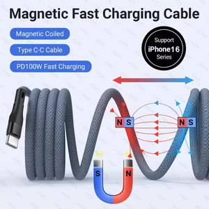 1m 1.5M 2M 100W USB C để Loại C Cáp dữ liệu dây Dây cáp sạc từ tính cho Iphone 17 <span class=keywords><strong>Samsung</strong></span> S24 siêu iPad macbook Xiaomi - Product Image 4