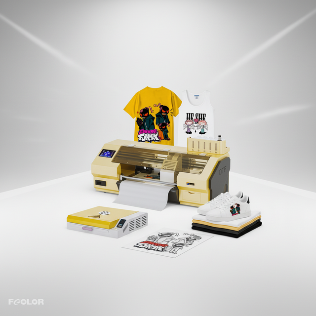 FCOLOR 35cm Customize Yellow Impresora MIni Heat Transfer DTF Print Digital Printing Machine A3 Inkjet DTF Printer for T Shirt