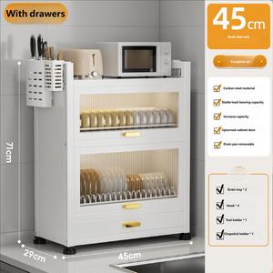 ชั้นวางชามกันฝุ่นแบบกันน้ำสองชั้น ผลิตจากเหล็กคาร์บอน เป็นมิตรกับสิ่งแวดล้อม ใช้ได้กับประตูและเคาน์เตอร์อเนกประสงค์ กล่องเก็บของทันสมัยสำหรับใช้ในครัวเรือน - Product Image 4