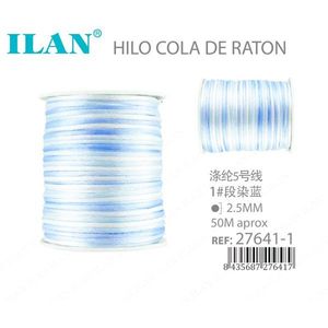 Corda Ilan Rattail 2,5 mm x 50 m, tinta in blu per lavori artigianali - Product Image 3