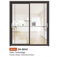 Porte coulissante en verre minimaliste, étanche, avec cadre en aluminium robuste, sur mesure, moderne, pour la maison, la chambre, la salle de bain, le balcon, l'hôtel