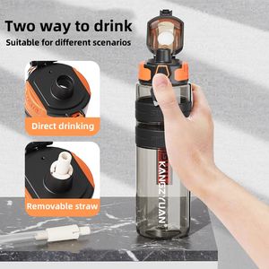 Borraccia Sportiva Personalizzata da <span class=keywords><strong>Palestra</strong></span> in Plastica Tritan Trasparente da 1 Litro (32oz), Senza BPA, a Prova di Perdite e con Cannuccia - Product Image 5