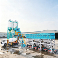 Centrale à béton portative HZS100 de haute qualité avec système de contrôle, capacité de production de 100 m³/h et système de levage par skip