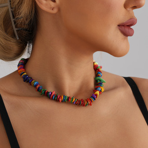 เครื่องประดับแนวยุโรปและอเมริกันโซ่คล้องคอลายกระดูกไหปลาร้ารูปทรงเปลือกหอยแตกธรรมชาติสีสันสดใสสำหรับผู้หญิงแฟชั่นมินิมอล - Product Image 2