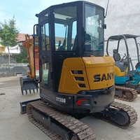 Excavatrice SANY SY35U d'occasion à bras court pour travaux d'aménagement paysager, de creusement de fossés, d'installation de services publics et de chantiers urbains