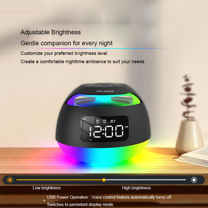 Đa chức năng <span class=keywords><strong>LED</strong></span> đồng hồ màu xanh răng Loa RGB môi trường xung quanh ánh sáng đồng hồ báo thức Hi-Fi BT loa đồng hồ báo thức với ánh sáng tâm trạng - Product Image 4