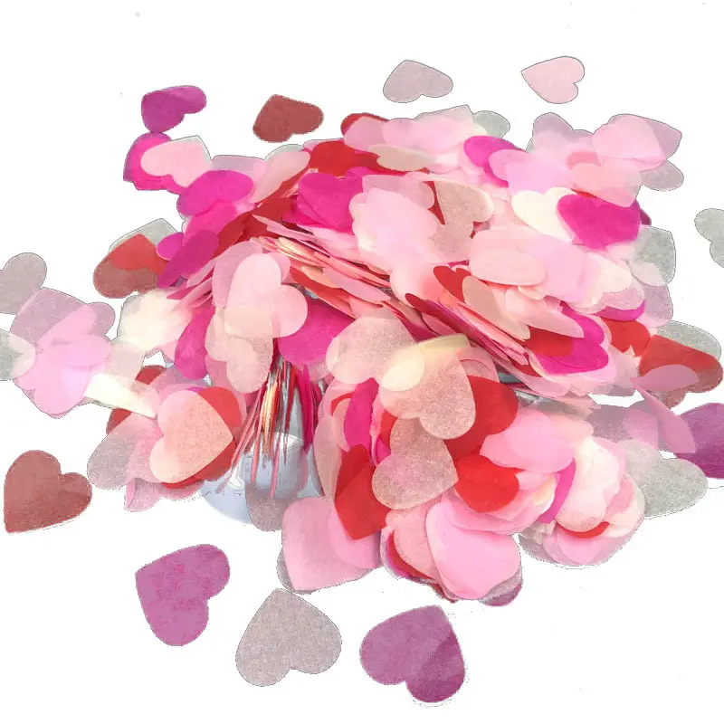 MU 2.5cm Fournitures d'ambiance de fête Confettis en papier coeur rose 15g pour ballons Poppers Articles de fête