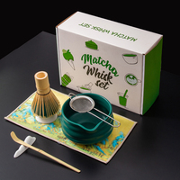 Ensemble japonais Bol à Matcha Cuillère à Matcha Ensemble de Cérémonie en Bambou Bol en Céramique Fouet à Thé en Bambou Matcha Ensemble Essentiel Coffret Cadeau