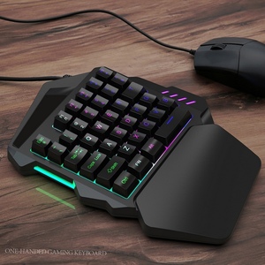 Hxsj J50 Bàn phím chơi game một tay 35 phím đèn nền LED + Chuột chơi game có dây - Product Image 3