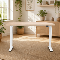 Bureau électrique commercial réglable en hauteur pour le travail assis-debout, poste de travail PC moderne en métal avec surface extensible