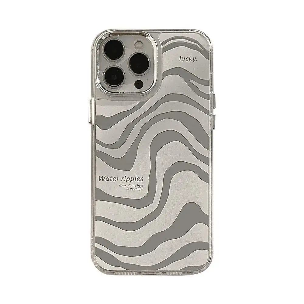 3-in-1 mirror surface Luxury UV painting zebra-stripe Phone Case for iPhone 14 13 12Pro Max for Mobile Phone