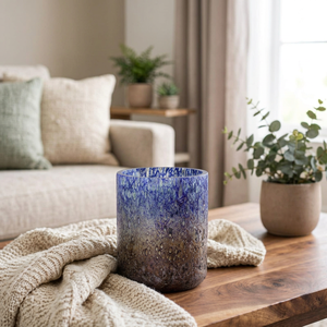 Porte-bougie cylindrique en verre mosaïque artisanal écologique, lanterne décorative pour la décoration de Noël à la maison - Product Image 3