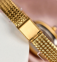 Reloj de Lujo para Mujer, de Cuarzo, con Correa de Acero Inoxidable y Cristal Mineral, Resistente al Agua 3BAR