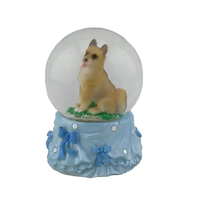 Precious Moments Resin Glass Musical Snow Globe Glitterdome Water 45mm Plays Golden Retriever Labrador Pomeranian Alaskan Dog