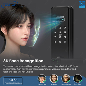 Serrure de porte intelligente biométrique numérique avec reconnaissance faciale 3D NEO, interphone vidéo, contrôle à distance via l'application TTlock - Product Image 3