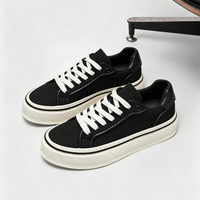 Chaussures décontractées blanches personnalisées Hambo avec logo, pointures 39-44, chaussures de skate classiques blanches et noires en cuir PU pour hommes